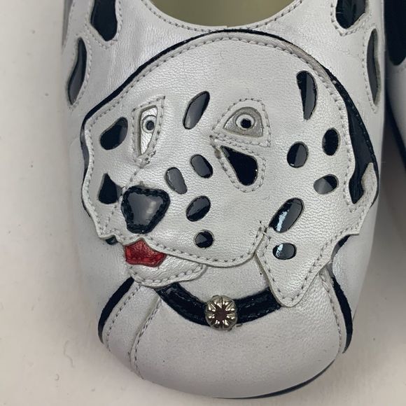 MARGARET JERROLD Dalmatian Flat Shoe Designer Vintage Leather Spain 101 Dog Rare - Picture 2 of 10